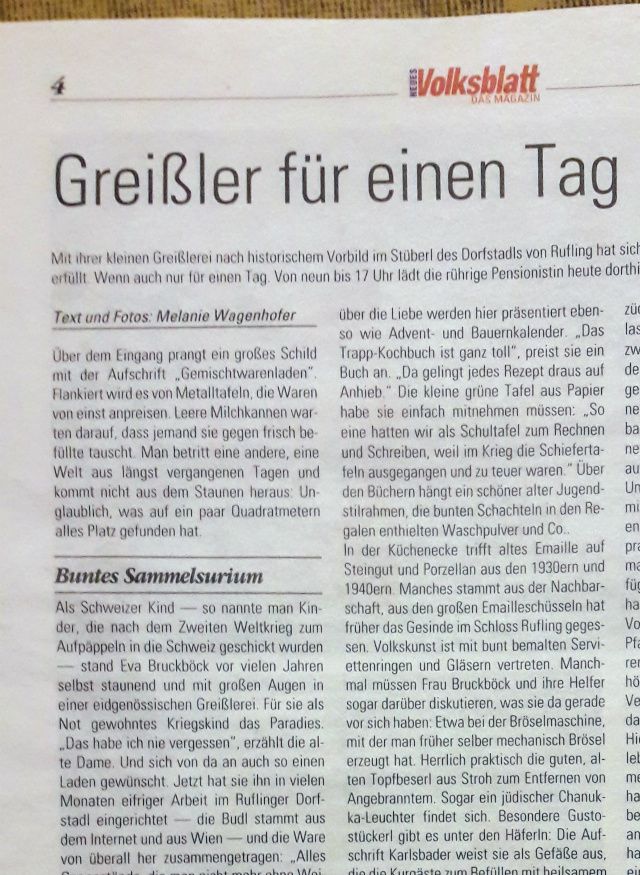 Melanie Wagenhofer berichtet im Neuen Volksblatt