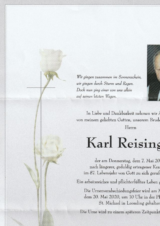 Karl Reisinger  R.i.P.