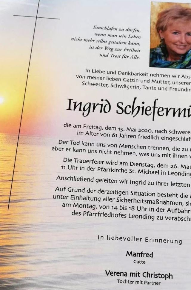 Ingrid Schiefermüller + R.i.P.