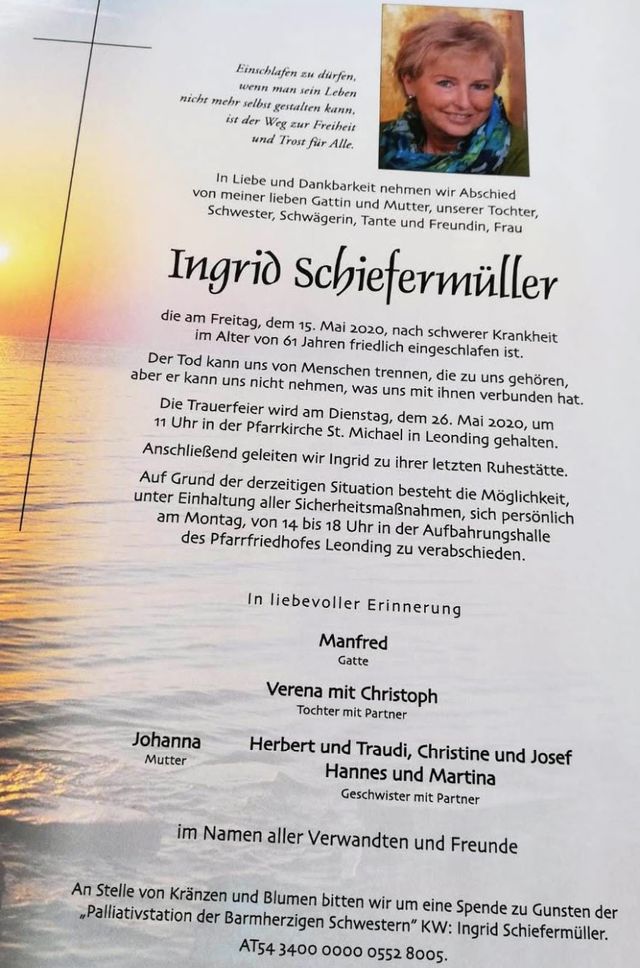 Ingrid Schiefermüller + R.i.P.