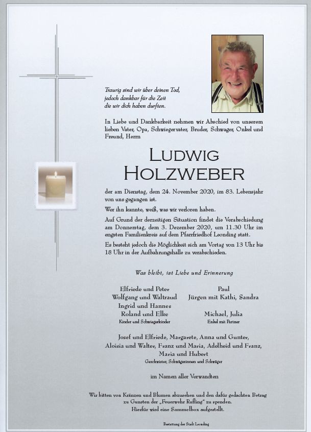 Rufling trauert um Ludwig Holzweber - R.I.P.