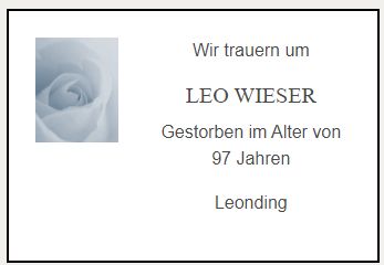 Rufling trauert um Oberförster Leon Wieser