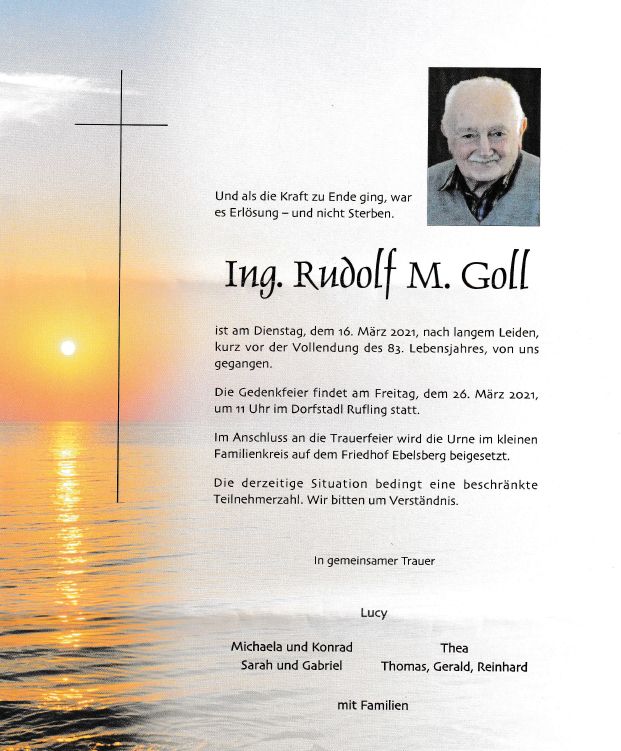 Trauer um Rudi Goll 