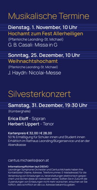 KONZERTE mit Uwe Christian Harrer - Cantus Michaelis 